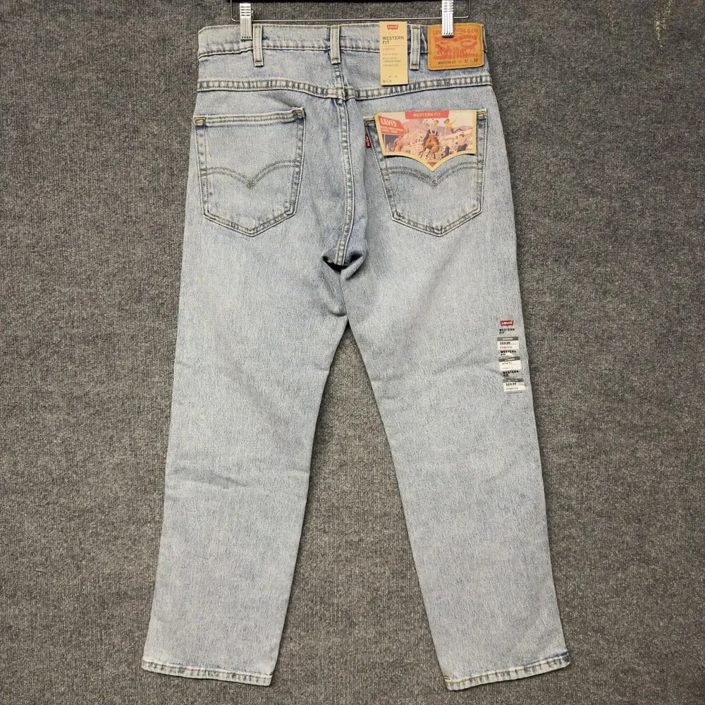 Levi's Western Fit Jeans Mens 32x30 Light Blue Straight Leg Denim NWT 37681-0029